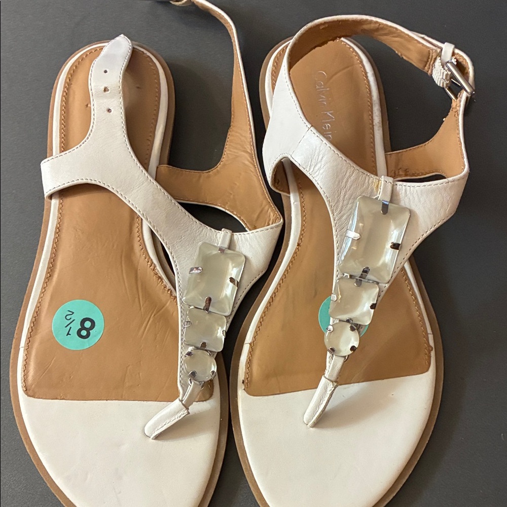 Calvin Klein Women's Cream Sandals